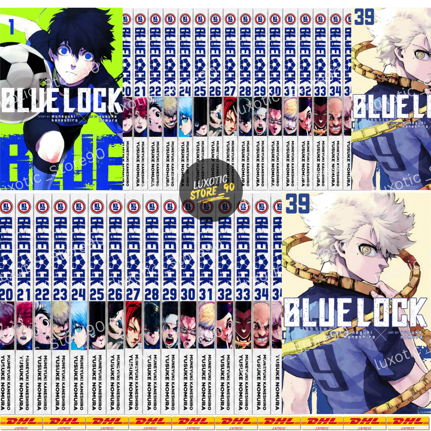 Blue Lock Manga NUEVO Vol.1-39 Versión en Inglés SET MEDIO/COMPLETO Por Yusuke Nomura DHL