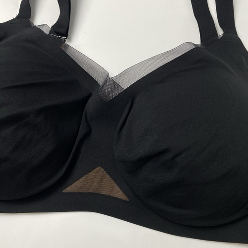 Honeylove Black Liftwear Lace Crossover Wireless T-Shirt Bra Size 1X 40C 40D - Picture 3 of 16