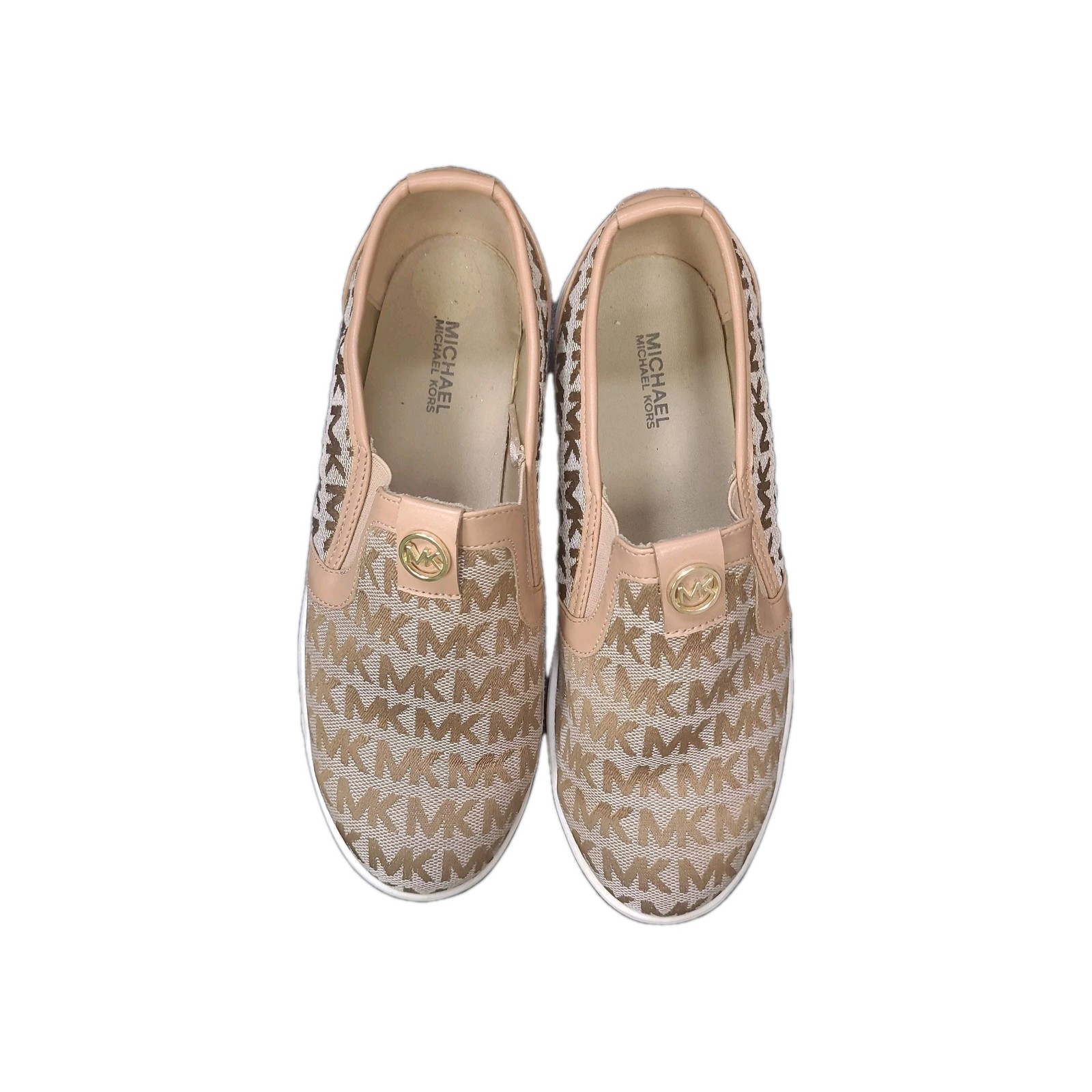 Michael Kors MK Frankie Signature Loafers Slip On Canvas Flats Shoes Size 4