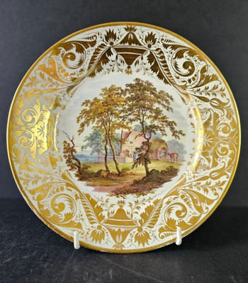 Antiker Derby Teller bei ETWALL Derbyshire handbemalt um 1820 22,5,cm Durchmesser