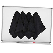 4 Pcs Magnetic Microfiber Cleaning Cloth Dry Erasers for Whiteboards Black