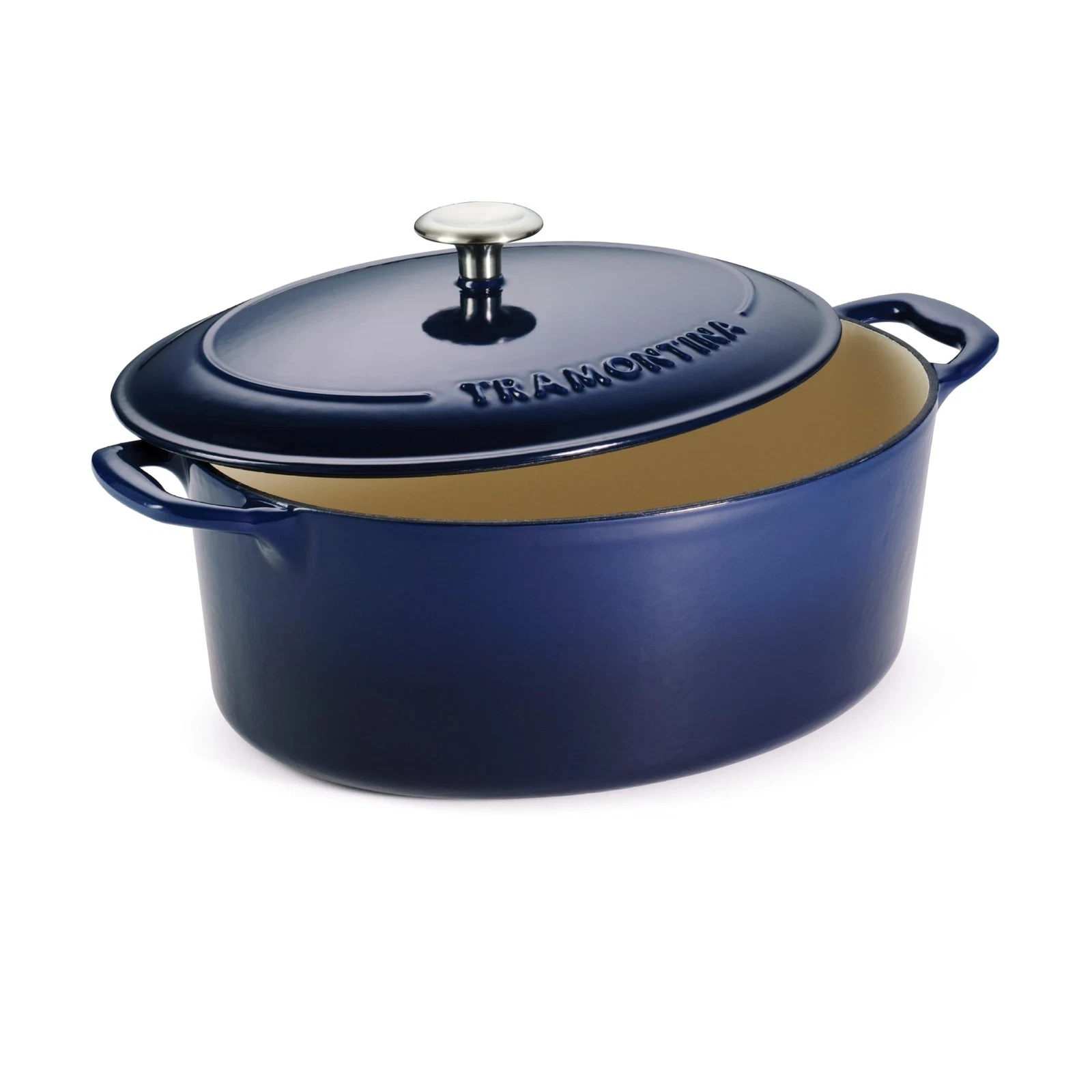 Dutch Oven 7 Quart Enameled Cast Iron Oval Blue Tramontina Bestow Large