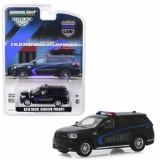 GREENLIGHT 30098 2019 DODGE DURANGO PURSUIT POLICE SUV BLACK DIECAST CAR 1:64