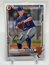 2021 Bowman Draft Calvin Ziegler 1st BD -123 New York Mets SIGNED