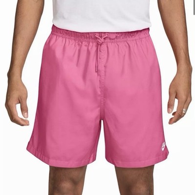 Nike Logo Men s Club Woven Flow Athletic Shorts Pink Lightweight Polyester Large