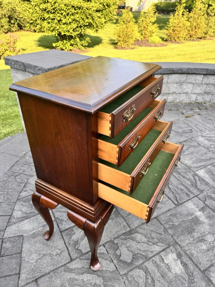 Vintage Solid Cherry Silverware Chest or Jewelry Armoire by Crescent Furniture - Image 4 of 4