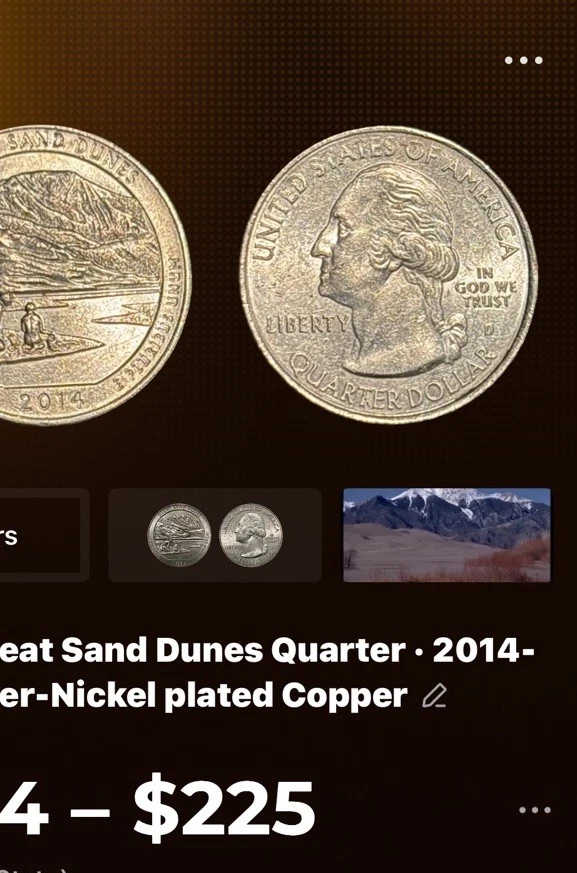 Rare Coins, Sand Dune Quarter Mint Condition D Min Mark. - Image 2 of 2