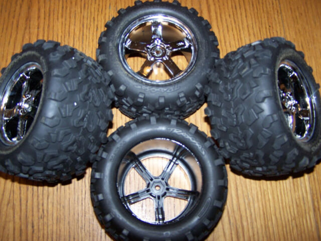 Details about TRAXXAS T-MAXX 3.3 TIRES HURRICANE WHEELS 6.3" REVO E 14...