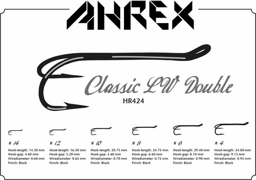 AHREX HR424 CLASSIC NIEDRIGWASSER DOPPELHAKEN - Fliegenbindung Lachs Steelhead - 5er-Pack! - Bild 2 von 2