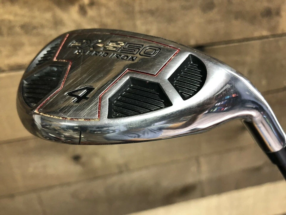 Juego de plancha híbrida Powerbilt EX 550 para hombre diestro usado 4-SW Senior Flex grafito 10-9WDR Foto 4 de 4