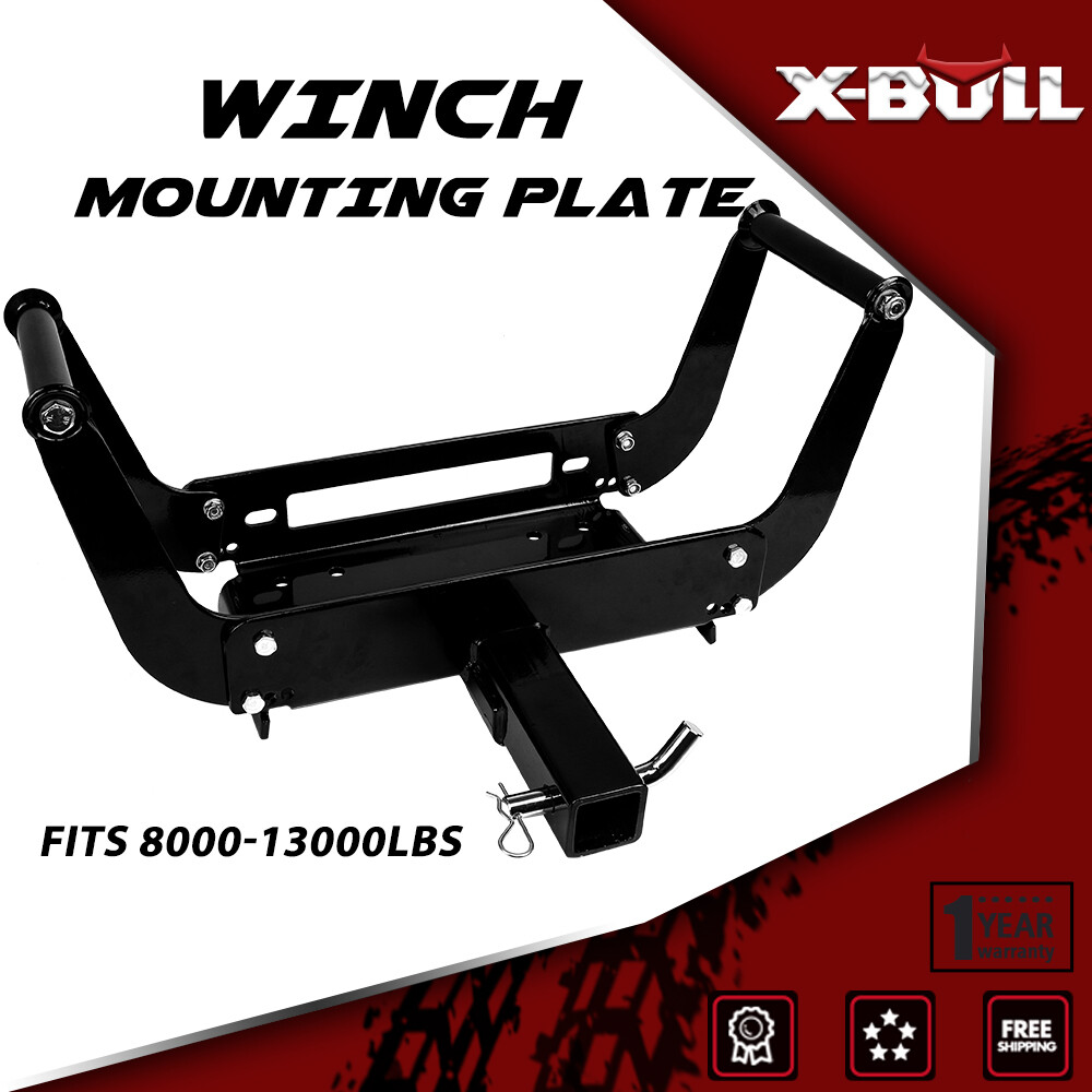 XBULL Winch Mounting Plate Bracket Foldable Cradle For Towing Trailer