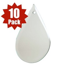 Thin Beveled Clear Glass Teardrop Ornament Crafts Stained Glass Etching Gift x10