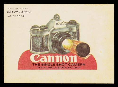 1979 Fleer Crazy Labels #48 Strip-Ex (Cannon Back) - Picture 2 of 2