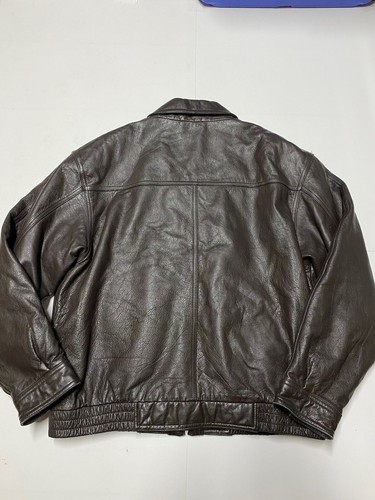 Vintage Memebers Only Leather A2 Jacket Mens Large Dark Brown Flight Moto - Picture 2 of 5