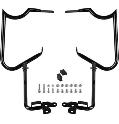Rear Black Saddlebag Bracket Guard Bar Fit For Harley Touring Electra Road Glide