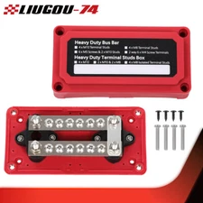 12V Red Terminal Ground Power Distribution Junction Block Heavy Duty Bus Bar