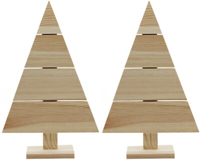 Standing Wood Pallet Christmas Tree, 14.5'' x 9.5'', Craft Project, 2 pack 