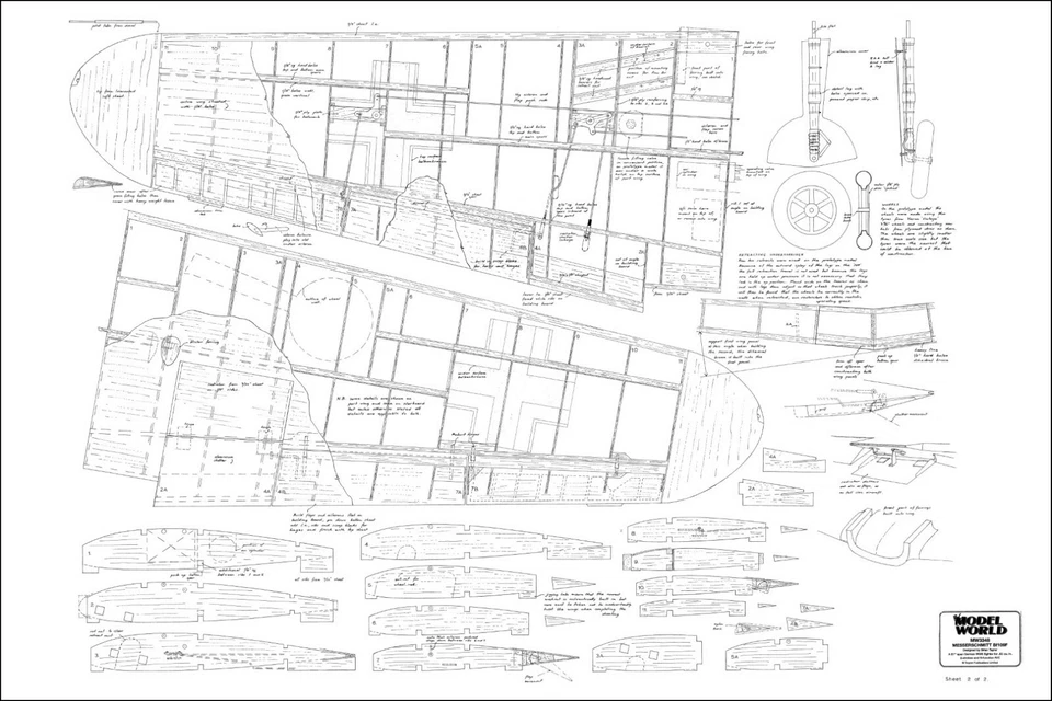 MESSERSCHMITT Me 109 F (Spannweite 1550 mm). Jagdflugzeug - Bild 3 von 4