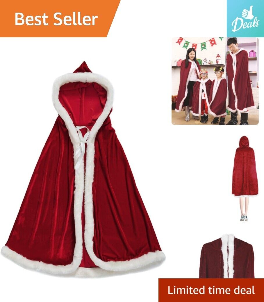 Christmas Cloak - Deluxe Velvet Hooded Cape - SantaCon - 3 Sizes - Adults | eBay Christmas Cloak - Deluxe Velvet Hooded Cape - SantaCon - 3 Sizes - Adults | eBay
