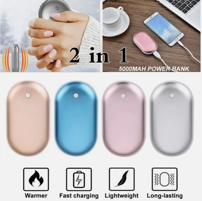 2in1 USB Handwärmer Elektrischer Powerbank Taschenwärmer Wiederaufladbar
