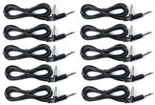 LOT OF 10 - 8FT Right Angle TRS Dual Trigger cables for Cymbals/Pads/Triggers