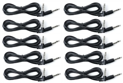 LOT OF 10 - 6FT Right Angle TRS Dual Trigger cables for Cymbals/Pads/Triggers