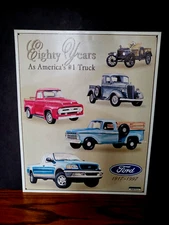 Vintage FORD Eighty Years As America's #1 Truck, Metal Sign 16" x 13"