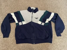 VTG PONY Track Jogging Suit Full Zip Jacket Embroidered Logo Heather Gray Blue