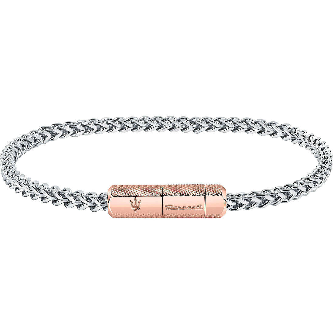 MASERATI Mens Bracelet J JM223ATK24 Stainless Steel Gold Rose