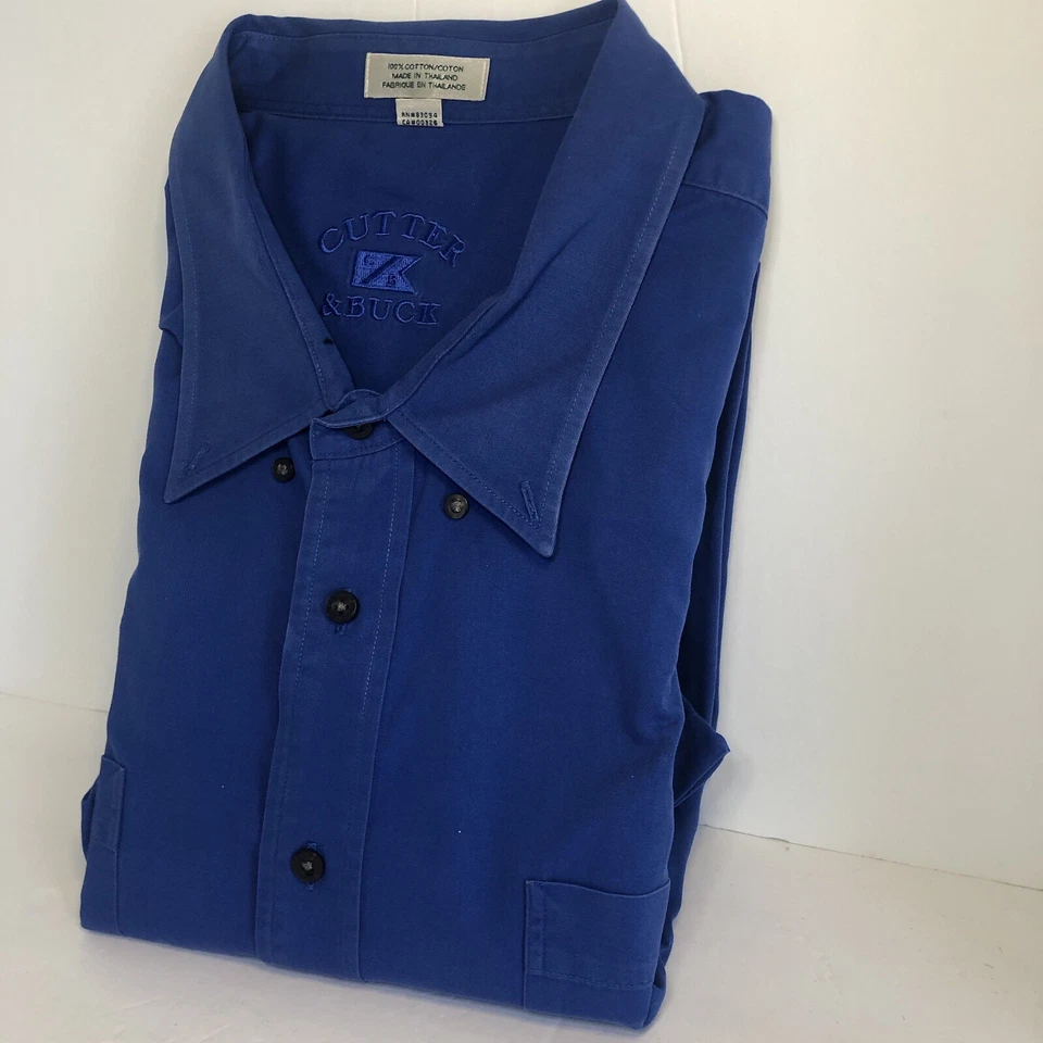 Cutter & Buck Men’s Short Sleeve Button Down Blue 4XB 100% Cotton. New! - Image 3 of 4