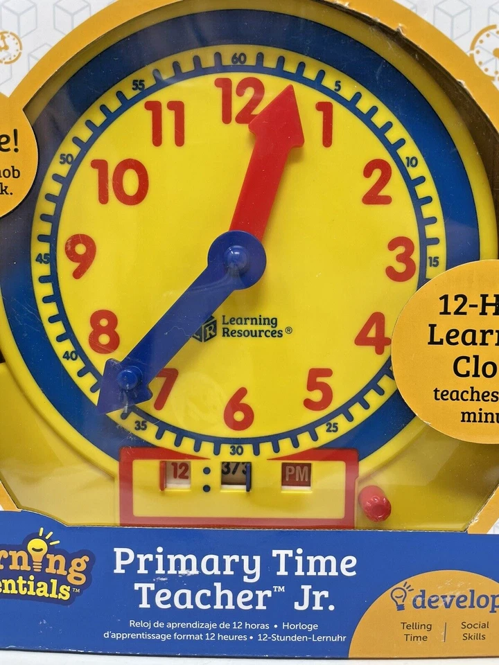 Learning Resources Primary Time Teacher Junior 12 Hour Learning Clock - Image 2 of 4