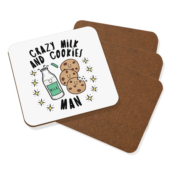 VerrüCkte Milch Und Kekse Mann Stars Untersetzer GeträNke Set Mit 4 Funny Schoko-image