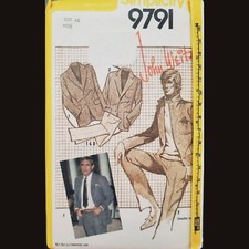 Vtg John Weitz for Simplicity Men's Pants Jacket Pattern 9791 Size 46 UNCUT
