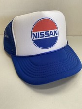 Vintage Nissan Hat Nissan Trucker Cap snapback New Unworn Blue Hat