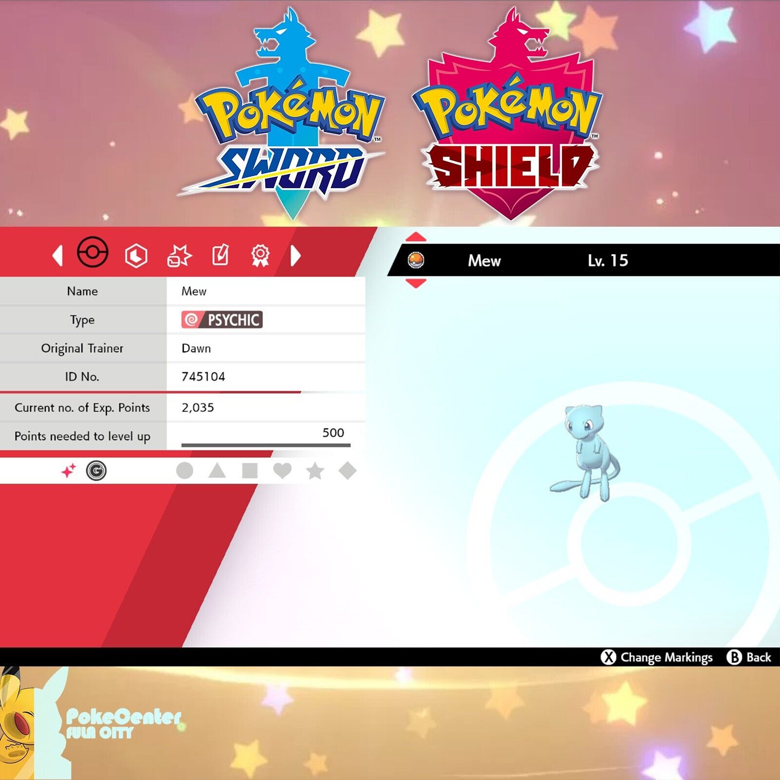 Pokemon Sword/Shield Shiny Mew (GO TOUR EVENT Ver.) Lv.15 Timid DIGITAL  TRANSFER