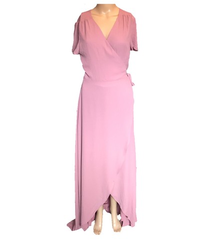 Wayf The Zoey Short Sleeve Wrap Gown 