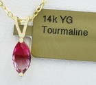 LAB TOURMALINE 0.59 Cts PENDANT NECKLACE 14k YELLOW GOLD - New With Tag — photo 1