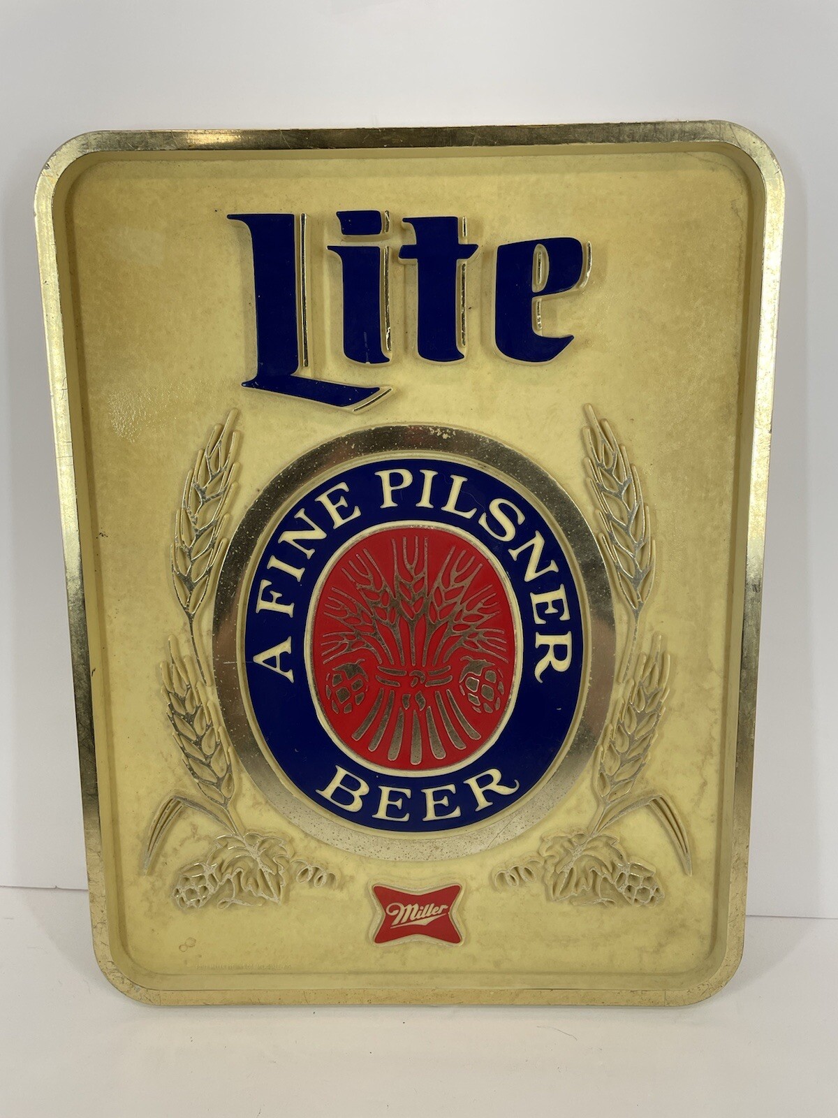 Vintage Miller Lite BEER SIGN + A Fine Pilsner BEER + Plastic