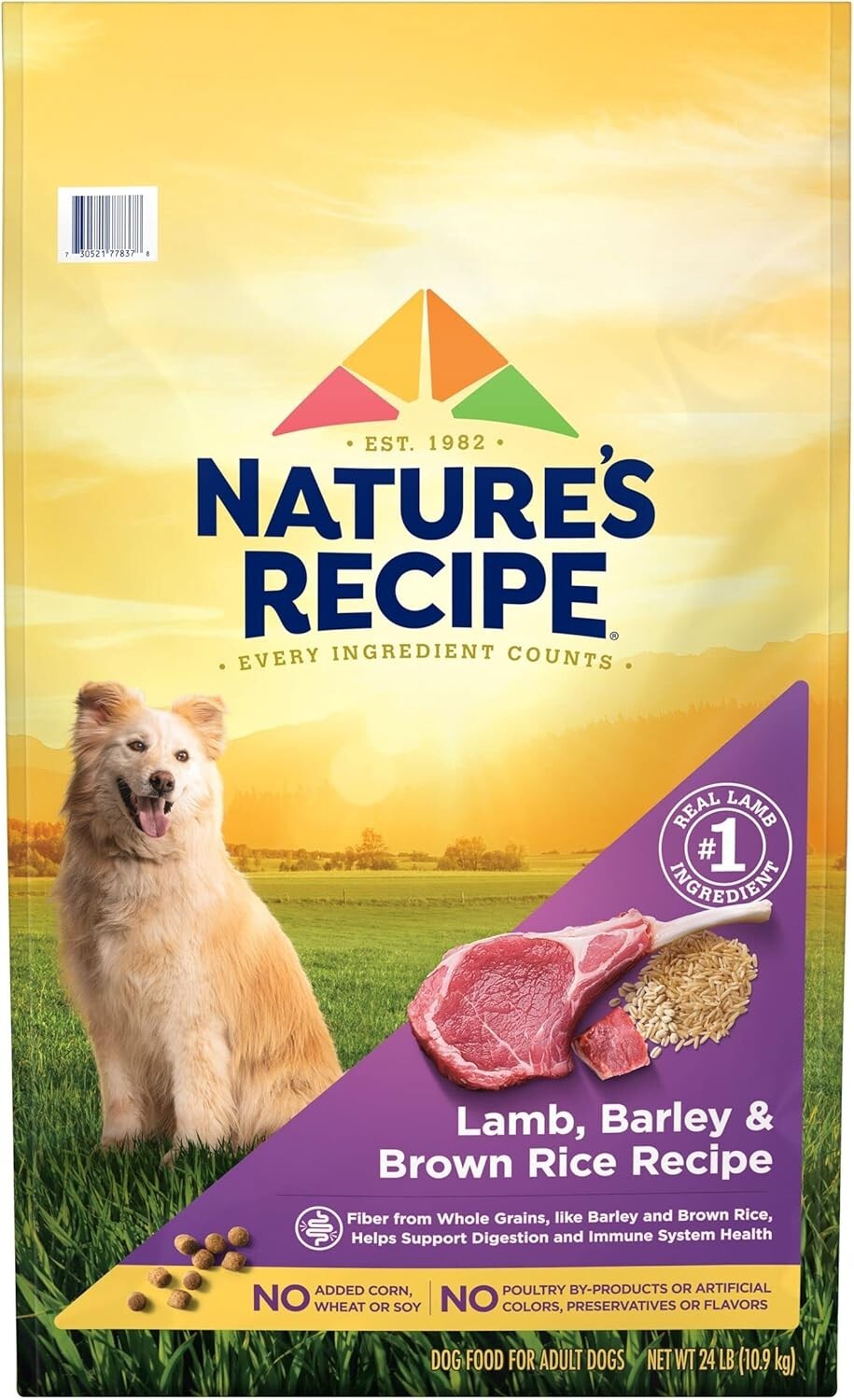 Nature's Recipe Lamb Barley & Brown Rice Dry Dog Food 24 lb Bag