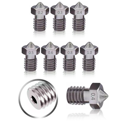 Nozzle Düse passend für E3D V6 Anycubic Kobra Hotend 3D 0,4mm 1,75mm Edelstahl