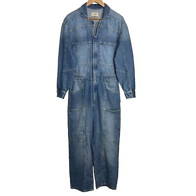 【NONCODE】hoz stitch denim one piece Free People Night Moves Denim Utility Jumpsuit One Piece