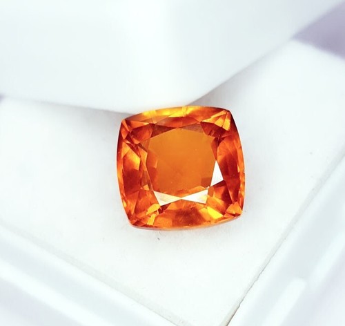 Zafiro naranja natural 4,27 quilates piedras preciosas sueltas sin tratar certificado transparente - Imagen 3 de 11