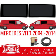 Mercedes Vito 04-14 Pair Side Fixed Windows FOR TWIN SLIDING DOOR & Fitting Kit