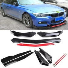 Front Rear Bumper Lip Spoiler Splitter Body Kit Side Skirt For BMW Glossy Black