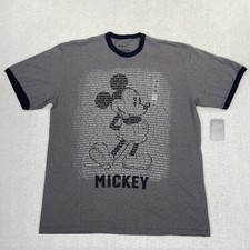 New Disney Store Original Mickey Mouse T-shirt Adult Large Gray Black