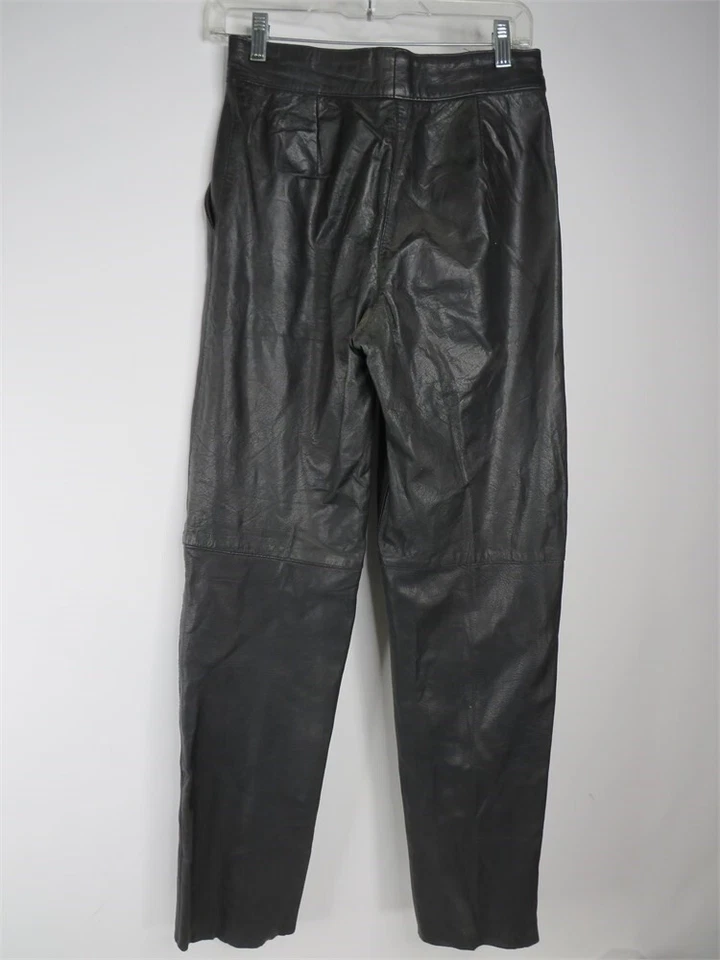 Pantalones de cuero negro Bruno Giovanni Foto 2 de 4