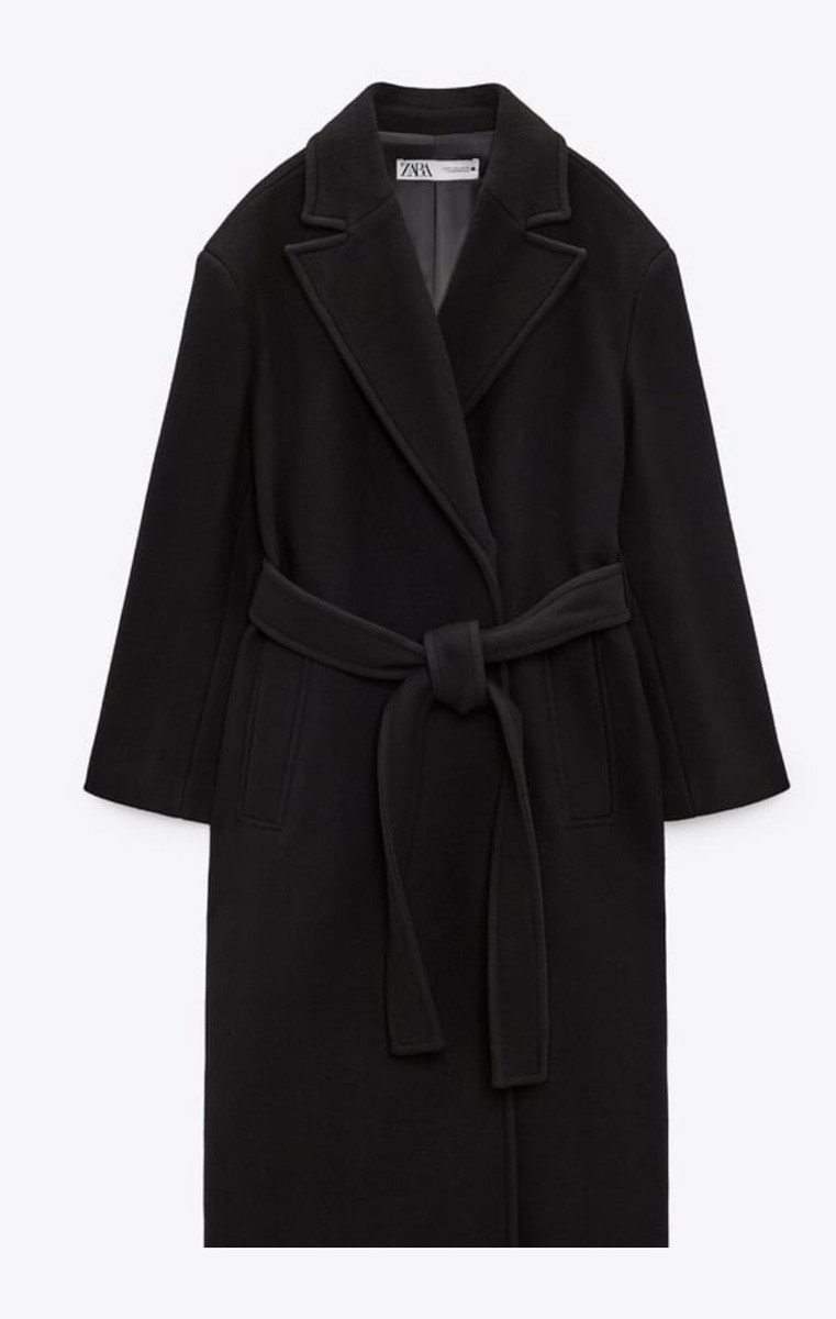 zara limited edition belted wool coat