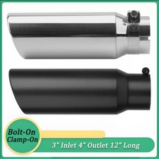 Universal-fit Bolt-on Exhaust Tip For 3 Inlet 4 Outlet 12 Long Rolled-edge Universal-fit Bolt-on Exhaust Tip For 3 Inlet 4 Outlet 12 Long Rolled-edge