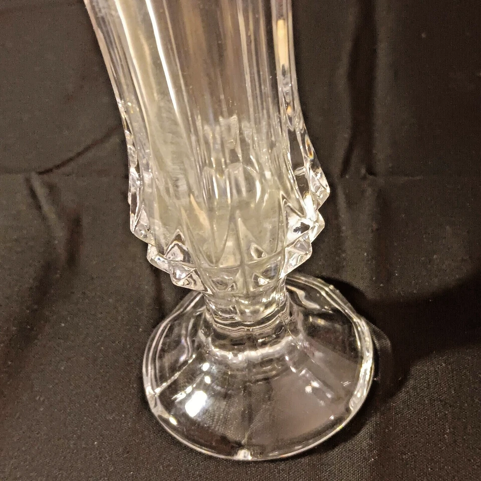 Jarrón de cristal Mikasa de colección acanalado 7,25" diseño moderno de finales de siglo sin plomo Foto 2 de 4