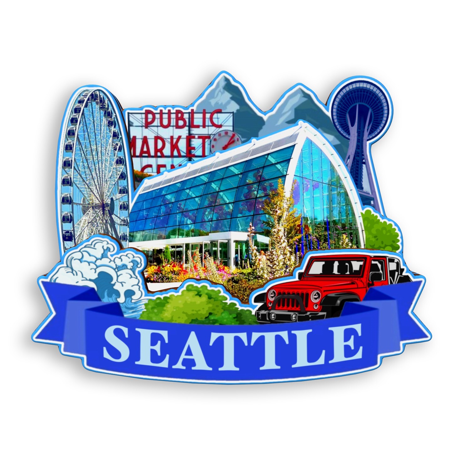 Seattle Washington USA Refrigerator magnet 3D travel souvenirs wood craft